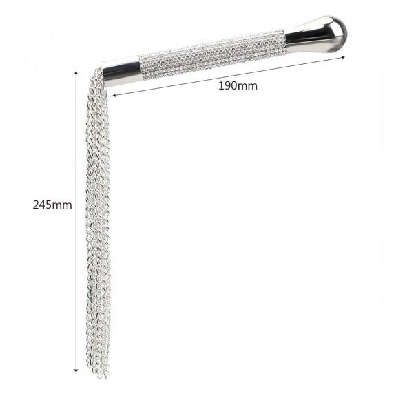 Diamanten zweep met metalen haren