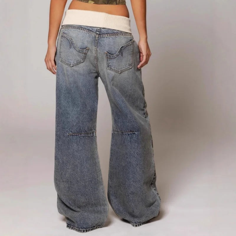 Dames baggy jeans - wijde pijpen, losse fit