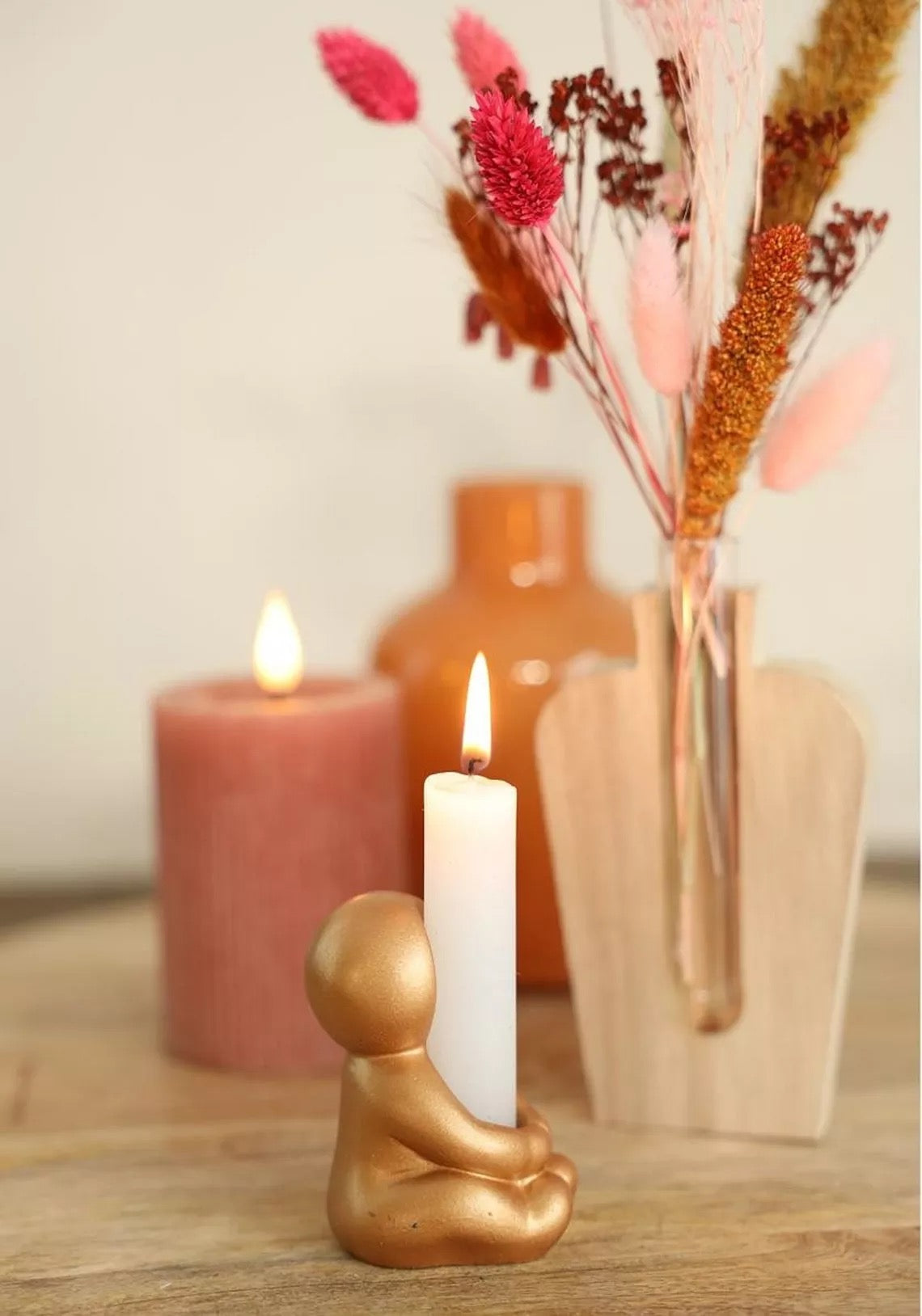 Kaarsenhouder - Hug - With love