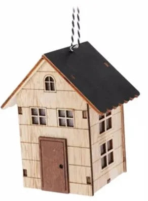 Holzhaus mit LED-Beleuchtung