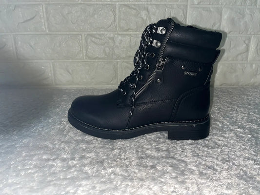 Sylvine schwarzer Stiefel mit 2 farbigen Schnürsenkeln - Links 37