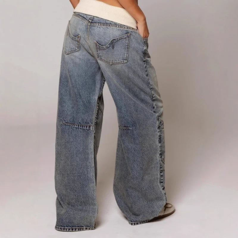 Dames baggy jeans - wijde pijpen, losse fit