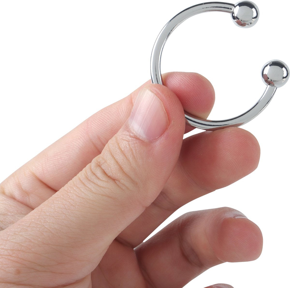 Metal shine ring - horseshoe shape